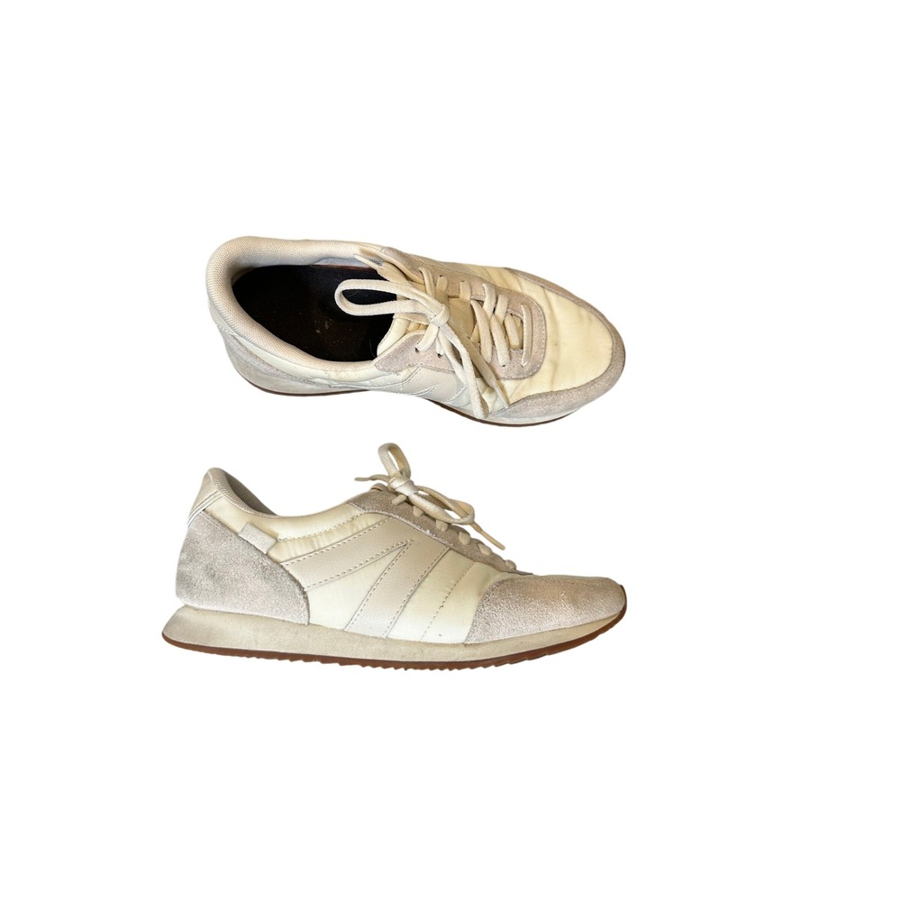 Kizik Milan Hands-Free Sneakers Womens 8 Eggshell‎ Ivory Suede Nylon